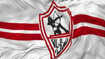 Zamalek Sporting Club Flag Seamless Looping Background, Looped Bump Texture Cloth Waving Slow Motion, 3D Rendering video