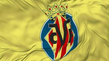 villareal club de futbol triste, villareal cf drapeau sans couture boucle arrière-plan, en boucle bosse texture tissu agitant lent mouvement, 3d le rendu video