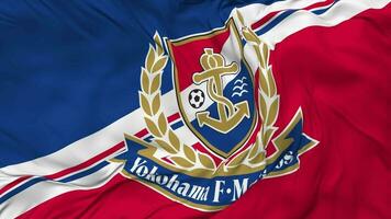 Yokohama F Marinos Flag Seamless Looping Background, Looped Bump Texture Cloth Waving Slow Motion, 3D Rendering video