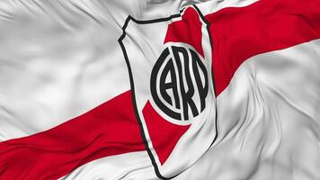 Club Atletico River Plate Flag Seamless Looping Background, Looped Bump Texture Cloth Waving Slow Motion, 3D Rendering video