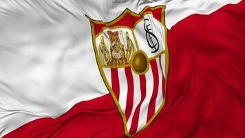 Sevilla futbol Verein, Sevilla fc Flagge nahtlos Schleifen Hintergrund, geloopt stoßen Textur Stoff winken schleppend Bewegung, 3d Rendern video