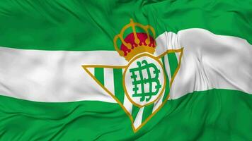 Real Betis Balompie, Real Betis Flag Seamless Looping Background, Looped Bump Texture Cloth Waving Slow Motion, 3D Rendering video