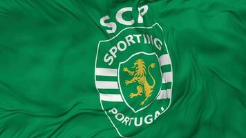 esportivo clube de Portugal, esportivo cp bandeira desatado looping fundo, em loop colisão textura pano acenando lento movimento, 3d Renderização video