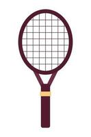 tenis raqueta semi plano color vector objeto. de madera Deportes equipo. tenis raqueta verano deporte. editable dibujos animados acortar Arte icono en blanco antecedentes. sencillo Mancha ilustración para web gráfico diseño