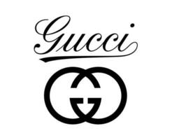 gucci logo marca ropa símbolo con nombre negro diseño Moda vector ilustración