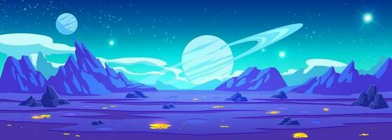 Purple alien space planet game cartoon background vector