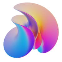 iridescence abstract shape 3D Illustration png