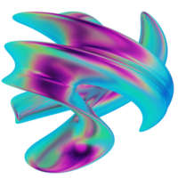 iridescence abstract shape 3D Illustration png