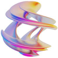 iridescence abstract shape 3D Illustration png