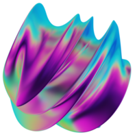 iridescence abstract shape 3D Illustration png