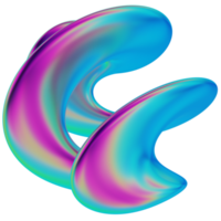 iridescence abstract shape 3D Illustration png