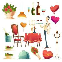 Romantic dinner in Valentines day for couple vector