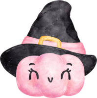 carino rosa Halloween zucca ragazza cartone animato personaggio mano dipinto illustrazione png