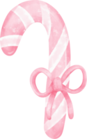 Cute Pink Halloween sweet candy cane cartoon hand painted watercolor illustration png