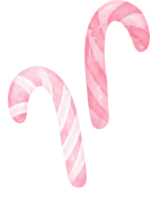 Cute Pink Halloween sweet candy cane cartoon hand painted watercolor illustration png