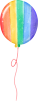 mignonne fierté arc en ciel rond des ballons dessin animé main tiré aquarelle png