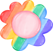 cute pride flower cartoon hand drawn watercolor png