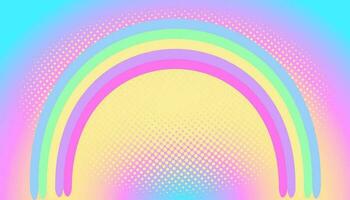 Fantasy magic sky background with rainbow. vector