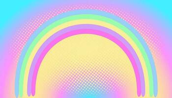 Fantasy magic sky background with rainbow. vector