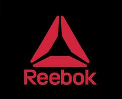 reebok marca logo símbolo con nombre rojo ropa diseño icono resumen vector ilustración con negro antecedentes