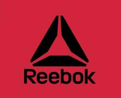 reebok marca logo símbolo con nombre negro ropa diseño icono resumen vector ilustración con rojo antecedentes