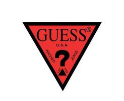 Guess Brand Logo Symbol Black And Red Design Clothes Fashion Illustration Vector