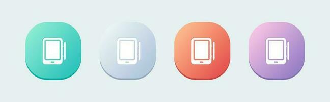 Tablet solid icon in flat design style. Device signs vector illustration.