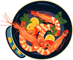gambas uma la plancha, espanhol grelhado camarão tapas ilustração png