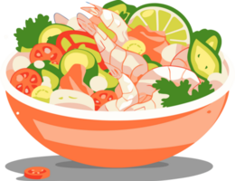 das peruanisch gemischt Ceviche ist ein traditionell Gericht Illustration png