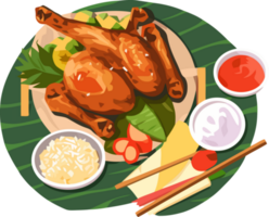 Inasal na manok illustration, is a unique Filipino grilled chicken dish png