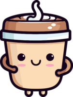 schattig koffie kop kawaii icoon logo illustratie png