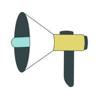 Megaphone business flat line color isolated vector object. Bullhorn marketing. Loudspeaker sale. Editable clip art image on white background. Simple outline cartoon spot illustration for web design