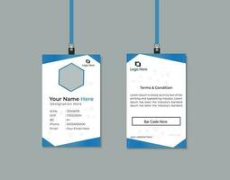 azul color colegio y Universidad estudiante carné de identidad tarjeta diseño vector