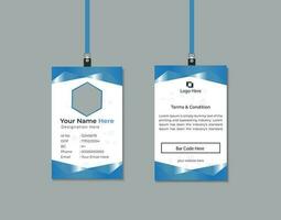 Blue Color School and College Student Id Card Design vector