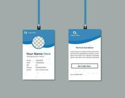 professional corporate id card template, clean id card design with realistic mockup vector