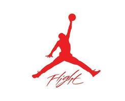 Jordan Flight Brand Logo Symbol Red Design Clothes Sportwear Vector Illustration