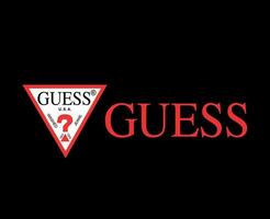 Guess Brand Logo Symbol With Name Design Clothes Fashion Vector Illustration With Black Background