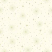 Seamless pattern stars and sun on beige background. Vector illustration minimalist art. Cosmic wallpaper, starry sky for design