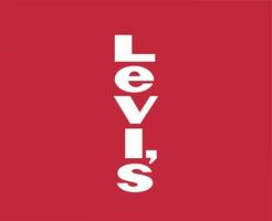 Levis Brand Clothes Logo Name White Symbol Design Fashion Vector Illustration With Red Background