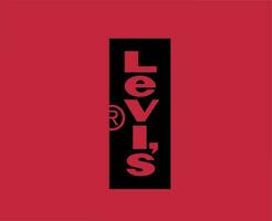 Levis Logo Brand Clothes Symbol Black Design Fashion Vector Illustration With Red Background