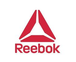 reebok marca logo símbolo con nombre rojo ropa diseño icono resumen vector ilustración