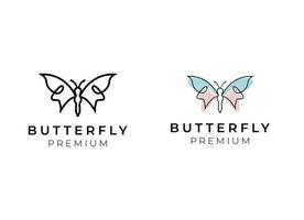 logotipo de mariposa. diseño de logotipo de línea de lujo. logotipo de símbolo de mariposa premium universal. vector