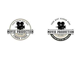 Cinema Logo Design. Movie logo. Roll film with camera logo design template. vector