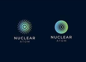 nuclear o átomo logo diseño. nuclear logo vector