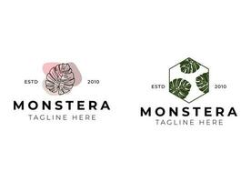 Monstera Logo Design Vector