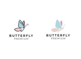 logotipo de mariposa. diseño de logotipo de línea de lujo. logotipo de símbolo de mariposa premium universal. vector