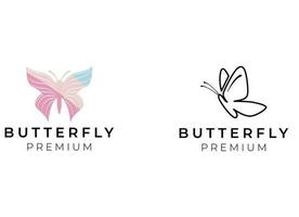 logotipo de mariposa. diseño de logotipo de línea de lujo. logotipo de símbolo de mariposa premium universal. vector