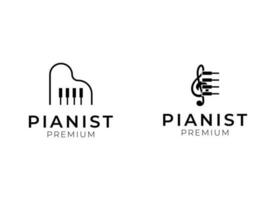 Piano logo design. Simple piano logo vector