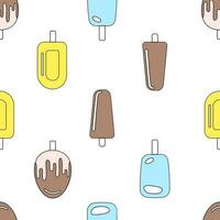 Seamless pattern with ice cream. Vector illustration.