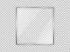 Glass plate in square frame vector